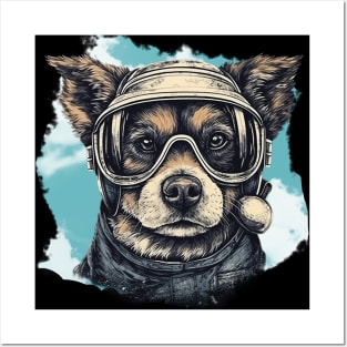 Aviator dog Posters and Art